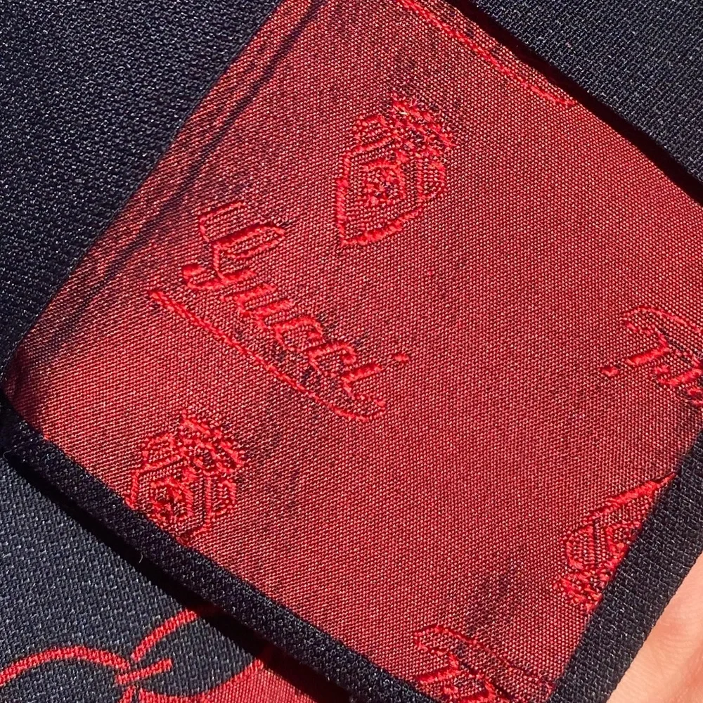 Vintage 1960s Gucci Navy Tie chain with Red Chain Pattern